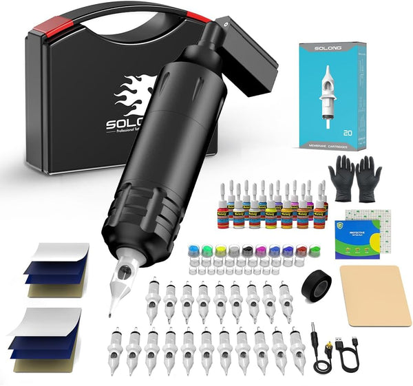 Solong Rotary Tattoo Pen Complete Wireless kit SLP1KIT02D